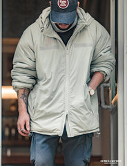 Unbranded 27 Men Winter Thick Coats Japan Retro Warm Hooded Parkas Windproof Padded Coats Streetwear Cotton Loose Clothing Dropshipping