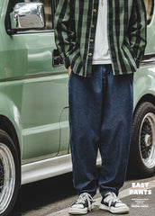 Unbranded 27 Patchwork Harlan Jeans Japanese Vintage Denim Loose Wide Leg Mid Waist Streetwear Harajuku Trousers No Elastic Male Cargo