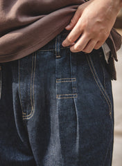 Unbranded 27 Retro Denim Wash Baggy Men's Jeans Wide Leg Tapered Pants Fashion Casual Streetwear Jean Straight Elastic Men Trousers