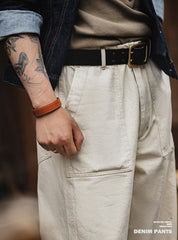 Unbranded 27 Japanese Retro Cotton Seed Shell Rice White Casual jeans Loose Straight Long Pants Cargo Pants Sweatpants Men Trousers