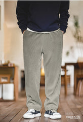 Unbranded 27 Men's Chenille Fabric Pants Iron-free Drape Straight Long Pants Autumn Casual Trousers Oversized Sweatpants Tracksuits