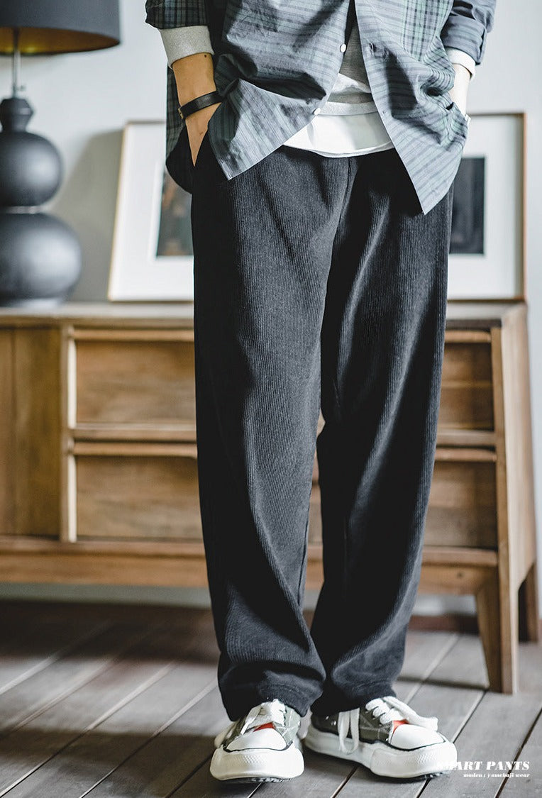 Unbranded 27 Men's Chenille Fabric Pants Iron-free Drape Straight Long Pants Autumn Casual Trousers Oversized Sweatpants Tracksuits