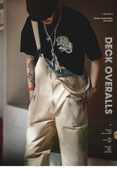 Unbranded 27 Men Jumpsuits Baggy Suspender Pants Fashion Multi-pockets Overalls Loose Trousers Bib Pants Pocket Oversized jeans