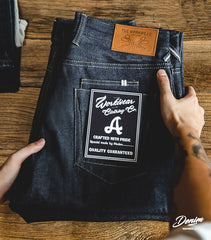 Unbranded 27 Indigo Vintage Hemming Jeans Men?¡¥s Cargo Selvedge Denim Jeans Slim fit Straight trousers 13.5 oz Raw Denim Mid Waist