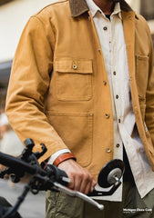 Unbranded 27 American Retro Heavy Michigan Canvas Jackets Multi-pocket Khaki Lapel Thin Coats Men's Autumn Jacket Fashion Trench Coat